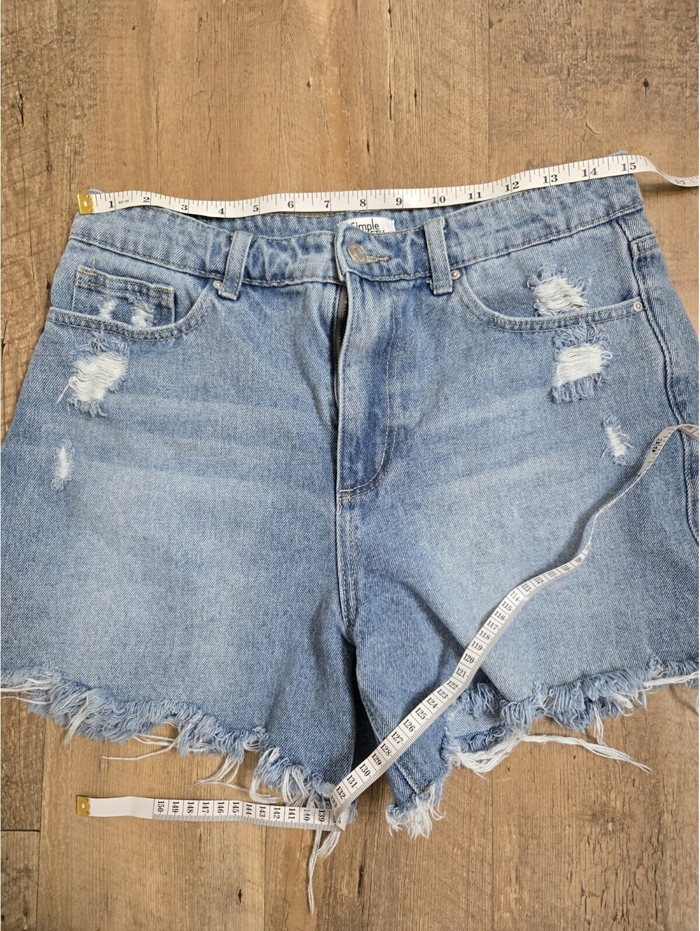 Simple Society Distressed High-Waisted Denim Jean Shorts - Size 9/29 - Picture 10 of 15